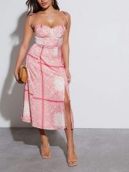 LA Angels Sukienka w kolorze czerwono-kremowym rozmiar: S. Czerwone sukienki damskie LA Angels, bez wzorów, bez ramiączek. Za 130.99 zł.