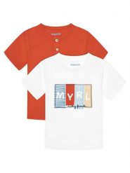 Mayoral Komplet t-shirtów 1060 Kolorowy Regular Fit. T-shirty i koszulki chłopięce Mayoral, bez wzorów, z bawełny, bez kołnierzyka, bez ramiączek. Za 59.99 zł.