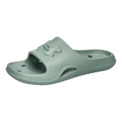 Klapki damskie Under Armour Locker V. Zielone klapki damskie Under Armour, bez wzorów, bez obcasa, bez zapięcia. Za 160.50 zł.