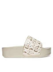 Liu Jo Klapki Mykonos 01 BA6129 EX252 Złoty. Żółte klapki damskie Liu Jo, bez wzorów, ze skóry, bez obcasa, bez zapięcia. Za 279.99 zł.