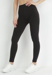 Czarne Legginsy z Gumką w Pasie z Regularnym Stanem Timalanie. Czarne legginsy damskie Born2be, m, bez wzorów, z dzianiny. Za 19.99 zł.