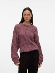 Vero Moda Sweter w kolorze fioletowym rozmiar: XS. Różowe swetry klasyczne damskie Vero Moda, xs, z wełny, bez kołnierzyka. Za 126.75 zł.