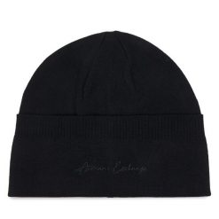 Czapka Armani Exchange. Czarne czapki damskie Armani Exchange, na zimę, bez wzorów. Za 264.99 zł.