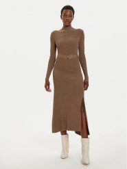 KARL LAGERFELD Sukienka dzianinowa 246W1321 Brązowy Slim Fit. Brązowe sukienki damskie KARL LAGERFELD, bez wzorów, z dzianiny, bez ramiączek. Za 1,199.00 zł.