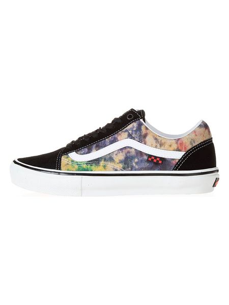 Vans Skórzane sneakersy "Skate Old Skool" w kolorze czarnym ze wzorem rozmiar: 44,5. Czarne obuwie sportowe damskie Vans, bez zapięcia. Za 221.95 zł.