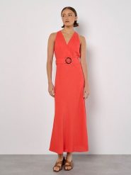 Apricot Sukienka w kolorze pomarańczowym rozmiar: L. Pomarańczowe sukienki damskie Apricot, bez wzorów, z tkaniny, bez ramiączek. Za 104.99 zł.