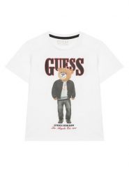 Guess T-Shirt L6RI11 K8HM4 Biały Regular Fit. Białe t-shirty i koszulki chłopięce Guess, z aplikacjami, z bawełny, bez kołnierzyka, bez ramiączek. Za 99.99 zł.