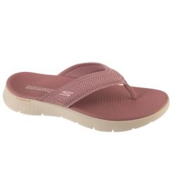 Japonki damskie, Go Walk Flex Sandal - Holly. Czarne klapki damskie Skechers, bez wzorów, bez obcasa, bez zapięcia. Za 189.99 zł.