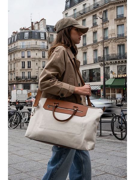 Maison héritage PARIS Skórzany shopper bag "Dax" w kolorze kremowo-jasnobrązowym - 58 x 34 x 15 cm rozmiar: onesize. Brązowe shopper bag maison héritage PARIS, bez wzorów, z materiału, przez ramię, bez dodatków. Za 482.03 zł.