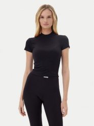 Guess T-Shirt O5GP04 KCDA2 Czarny Slim Fit. Czarne t-shirty damskie Guess, m, z aplikacjami, z syntetyku, bez kołnierzyka. Za 119.99 zł.