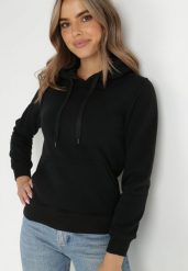 Czarna Bluza z Kapturem Tamena. Czarne bluzy damskie Born2be, l, bez wzorów, z jeansu, z kapturem. Za 44.99 zł.