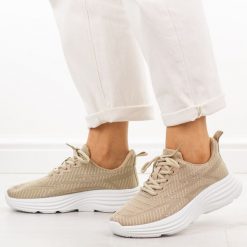 Beżowe sportowe buty damskie Filippo Dtn7868/26. Brązowe obuwie sportowe casual damskie Filippo, z dresówki, bez zapięcia. Za 119.00 zł.
