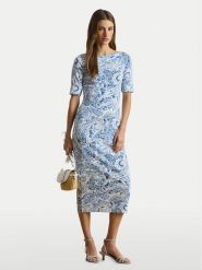 LAUREN RALPH LAUREN Sukienka codzienna 200B22023001 Niebieski jasny Slim Fit. Niebieskie sukienki damskie Lauren Ralph Lauren, bez wzorów, z bawełny, bez ramiączek. Za 769.99 zł.