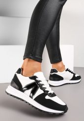 Czarne Sneakersy z Brokatem przed Kostkę Skylara. Czarne obuwie sportowe damskie Renee, przed kostkę, bez zapięcia. Za 99.99 zł.