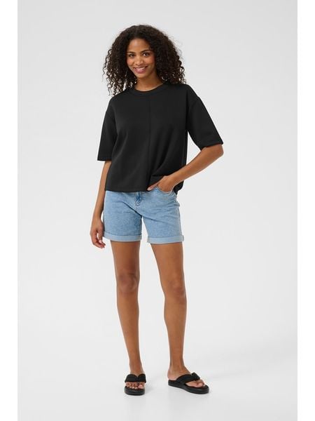 Kaffe Koszulka w kolorze czarnym rozmiar: S. Czarne koszulki damskie Kaffe, s, bez wzorów, bez kołnierzyka, bez ramiączek. Za 74.28 zł.