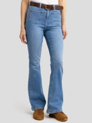 Jeansy damskie flare niebieskie Sophie 343. Niebieskie jeansy damskie Big Star, bez wzorów, z denimu. Za 329.99 zł.