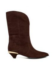 LOVE MOSCHINO Botki JA24363G0NJA0313 Brązowy. Brązowe botki damskie Love Moschino, ze skóry, bez obcasa, na płaskiej podeszwie, bez zapięcia. Za 1,539.00 zł.