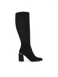 Nine West Kozaki WFA2999-1 Czarny. Czarne kozaki damskie Nine West, z materiału, bez obcasa, na słupku, bez zapięcia. Za 359.99 zł.
