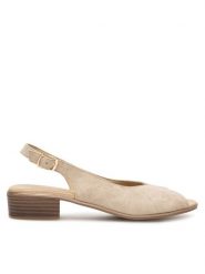 Go Soft Sandały WI23-LUCY-04 Beżowy. Brązowe sandały damskie GO SOFT, bez wzorów, ze skóry, bez obcasa, na płaskiej podeszwie, bez zapięcia. Za 169.99 zł.