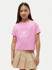 Tommy Hilfiger T-Shirt Sun Rhinestone KG0KG09458 Różowy Regular Fit. Czerwone koszulki i t-shirty dziewczęce Tommy Hilfiger, bez wzorów, z bawełny, bez kołnierzyka, bez ramiączek. Za 169.99 zł.