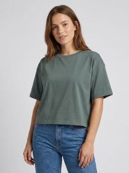 MOSS COPENHAGEN Koszulka "Leana" w kolorze zielonym rozmiar: XS/S. Zielone bluzki damskie Moss Copenhagen, s, bez wzorów, bez kołnierzyka, bez ramiączek. Za 87.61 zł.