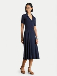 LAUREN RALPH LAUREN Sukienka codzienna 200P14037001 Granatowy Regular Fit. Niebieskie sukienki damskie Lauren Ralph Lauren, bez wzorów, z bawełny, bez ramiączek. Za 859.99 zł.