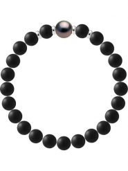 Pearline Bransoletka "Tahitien" z perłą rozmiar: 21 cm. Czarne bransoletki damskie Pearline, srebrne. Za 448.99 zł.