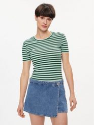 Pepe Jeans T-Shirt Jada PL505847 Zielony Regular Fit. Zielone t-shirty damskie Pepe Jeans, s, bez wzorów, z bawełny, bez kołnierzyka. Za 129.99 zł.