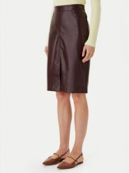 Calvin Klein Jeans Spódnica z imitacji skóry LV047E603G Brązowy Regular Fit. Brązowe spódnice damskie Calvin Klein Jeans, bez wzorów, z jeansu. Za 449.99 zł.