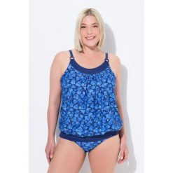 Damskie Tankini ryby miękkie miseczki elastyczny dół regulowane ramiączka. Niebieskie bikini Ulla Popken, bez wzorów, z elastanu. Za 279.99 zł.
