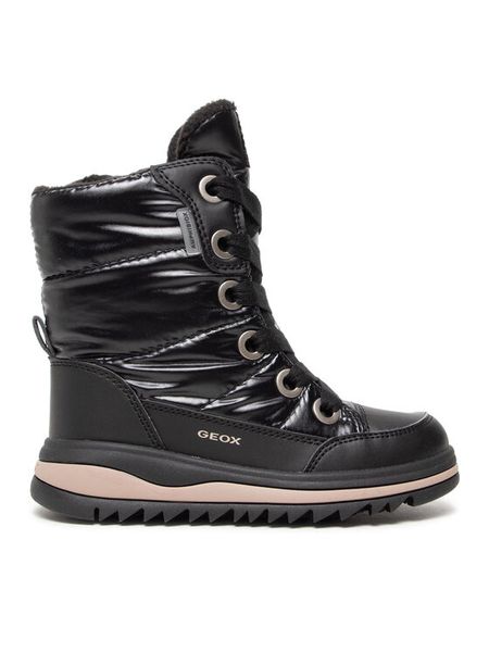 Geox Śniegowce J Adelhide G.Babx A J16EWA 0LVBC C9999 M Czarny. Czarne kozaki dziewczęce Geox, bez wzorów, z materiału, bez obcasa, bez zapięcia. Za 329.99 zł.