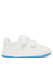 Calvin Klein Sneakersy Low Cut Velcro V1X9-83279-0040 S Biały. Białe buty sportowe chłopięce Calvin Klein, ze skóry, bez zapięcia. Za 399.99 zł.