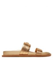 MICHAEL Michael Kors Klapki Mandy 40S5MAFS1M Złoty. Żółte klapki damskie MICHAEL Michael Kors, bez wzorów, ze skóry, bez obcasa, bez zapięcia. Za 399.99 zł.