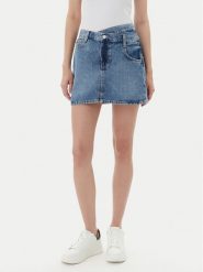 Guess Spódnica jeansowa W5YD1C D5QKB Granatowy Regular Fit. Niebieskie spódnice damskie Guess, z aplikacjami, z bawełny. Za 332.00 zł.