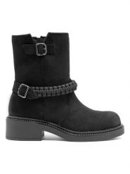 C'M Botki w kolorze czarnym rozmiar: 37. Czarne botki damskie C'M, z materiału, bez obcasa, bez zapięcia. Za 173.99 zł.