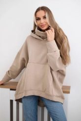 Bluza ocieplana oversize jasno beżowa. Brązowe bluzy damskie KESI, l, bez wzorów, z bawełny, bez kaptura. Za 270.16 zł.