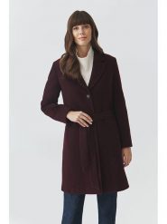 TATUUM Wełniany płaszcz w kolorze bordowym rozmiar: 34. Czerwone płaszcze damskie TATUUM, bez wzorów, z tkaniny, bez kaptura. Za 436.14 zł.