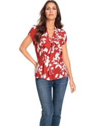 Heine Bluzka w kolorze czerwonym rozmiar: 36. Czerwone bluzki damskie Heine, bez wzorów, bez kołnierzyka, bez ramiączek. Za 53.04 zł.