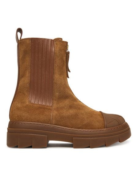 Furla Botki Gum YI57FGU BX3507 AL 03B00 1007 Brązowy. Brązowe botki damskie Furla, ze skóry, bez obcasa, na płaskiej podeszwie, bez zapięcia. Za 1,039.00 zł.