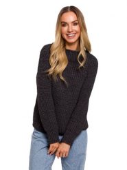 Made of emotion Sweter w kolorze antracytowym rozmiar: S/M. Czarne swetry klasyczne damskie Made Of Emotion, m, bez kołnierzyka. Za 94.45 zł.