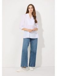 More & More Bluzka w kolorze białym rozmiar: 42. Białe bluzki damskie More & More, bez wzorów, z bawełny, bez kołnierzyka, bez ramiączek. Za 141.19 zł.