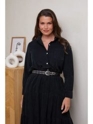 Curvy Lady Tunika w kolorze granatowym rozmiar: 40/42. Czarne tuniki damskie Curvy Lady, bez wzorów, z bawełny, klasyczne, bez kołnierzyka, bez ramiączek. Za 124.11 zł.