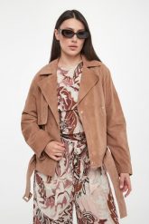 Kurtka damska z zamszowej skóry Epoca MARELLA. Kurtki damskie Marella, bez wzorów, ze skóry, bez kaptura. Za 2,499.00 zł.