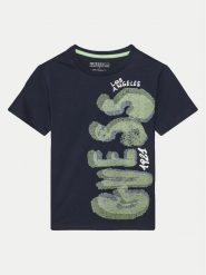 Guess T-Shirt L5GI12K8HM4 Niebieski Classic Fit. Niebieskie t-shirty i koszulki chłopięce Guess, z aplikacjami, z bawełny, bez kołnierzyka, bez ramiączek. Za 79.99 zł.