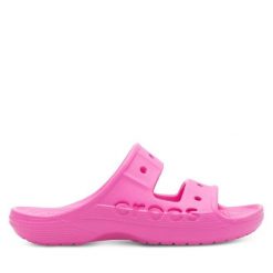 Klapki Crocs. Czerwone klapki damskie Crocs, bez wzorów, bez obcasa, bez zapięcia. Za 129.99 zł.
