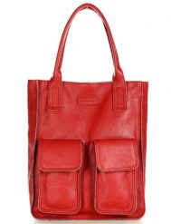 Shopper bag skórzany MARCO MAZZINI c. czerwony s131z. Czerwone shopper bag bez wzorów, ze skóry, na ramię, duże, bez dodatków. Za 322.05 zł.