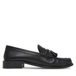 Mokasyny GINO ROSSI. Czarne mokasyny damskie Gino Rossi, bez obcasa. Za 349.99 zł.