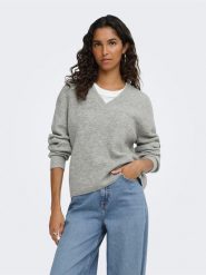 JDY Sweter w kolorze szarym rozmiar: XL. Zielone swetry klasyczne damskie JDY, xl, bez kołnierzyka. Za 129.95 zł.