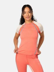 KARI TRAA Koszulka sportowa "Alma" w kolorze pomarańczowo-kremowym rozmiar: L. Brązowe koszulki sportowe damskie Kari Traa, l, bez wzorów, z wełny, bez ramiączek, outdoorowe. Za 155.15 zł.