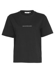 MOSS COPENHAGEN Koszulka "Terina" w kolorze czarnym rozmiar: S/M. Czarne bluzki damskie Moss Copenhagen, m, bez wzorów, z bawełny, bez kołnierzyka, bez ramiączek. Za 65.85 zł.